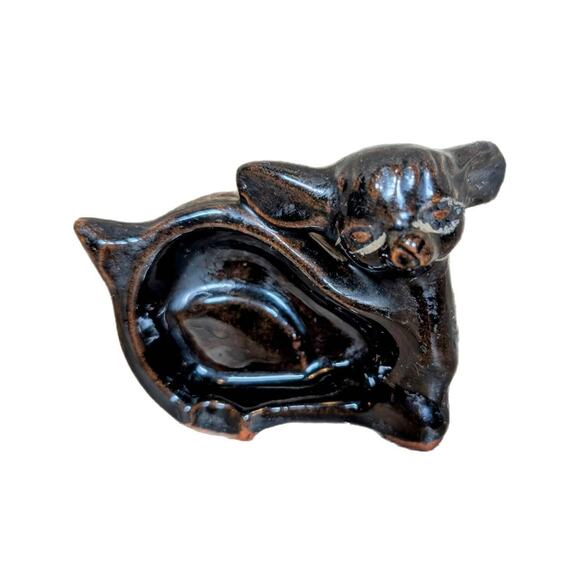VINTAGE CERAMIC DEER ASHTRAY - Picture 1 of 6
